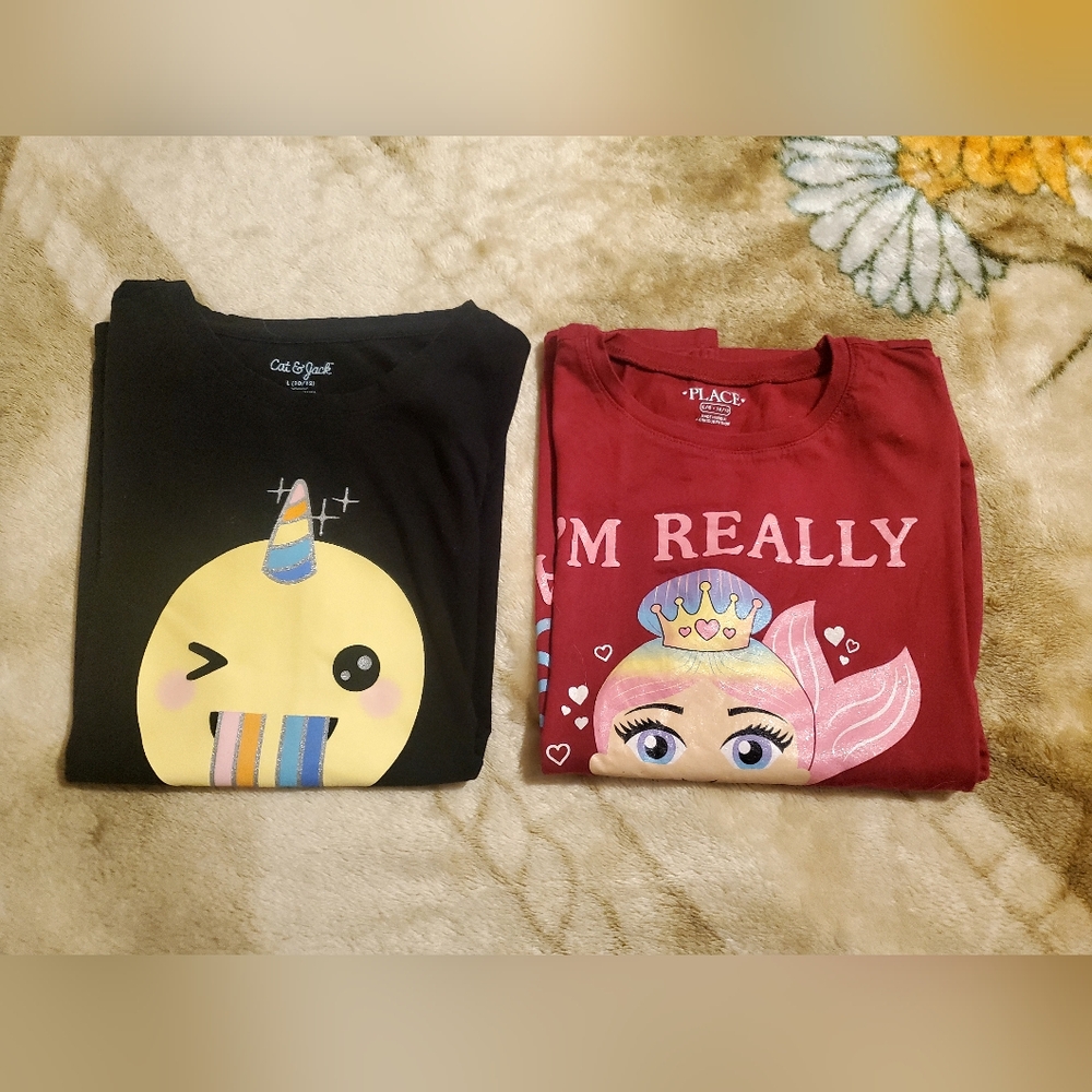 Graphic T-Shirts with Emoji and Princess Designs